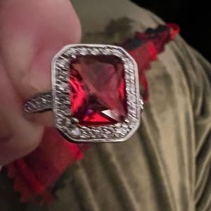 Natural Ruby ring, sterling silver